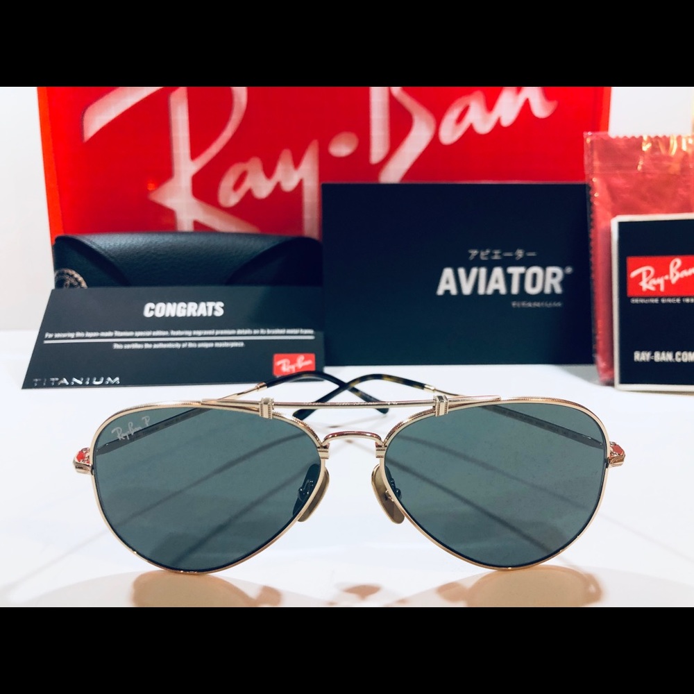 Ray-Ban Sunglasses Aviator Titanium Polarized
